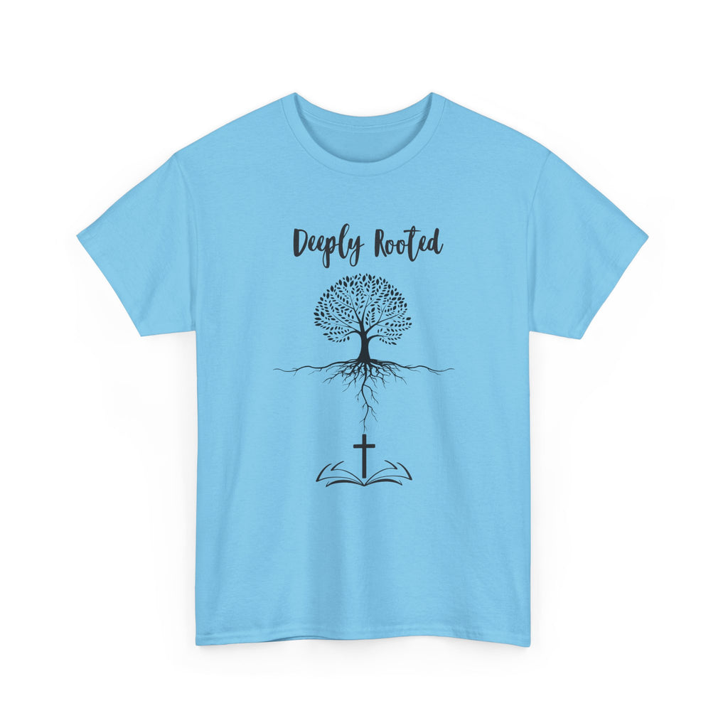 Deeply Rooted Unisex Heavy Cotton Tee - Inspirational Tree Design for Nature Lovers