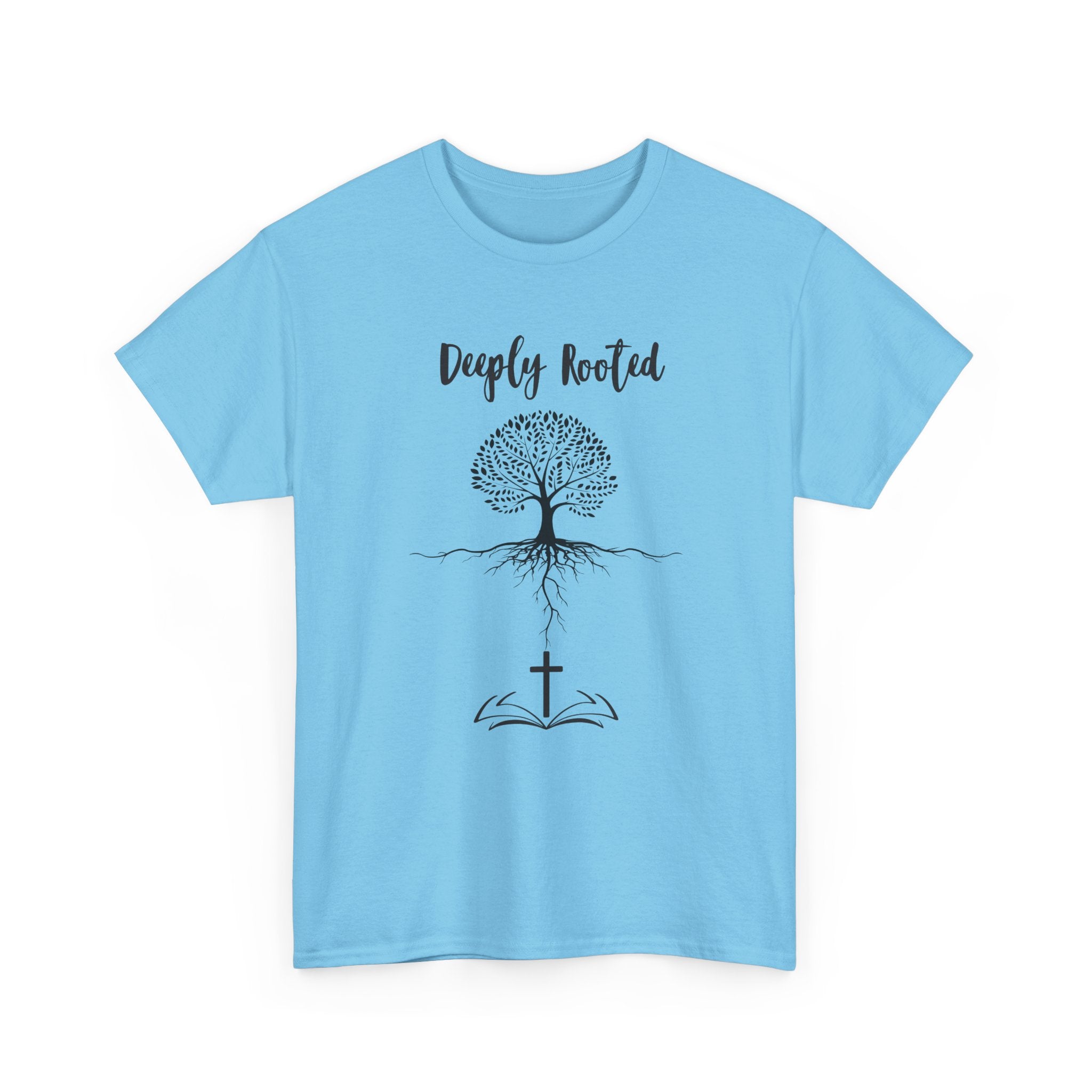 Deeply Rooted Unisex Heavy Cotton Tee - Inspirational Tree Design for Nature Lovers