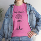 Deeply Rooted Unisex Heavy Cotton Tee - Inspirational Tree Design for Nature Lovers