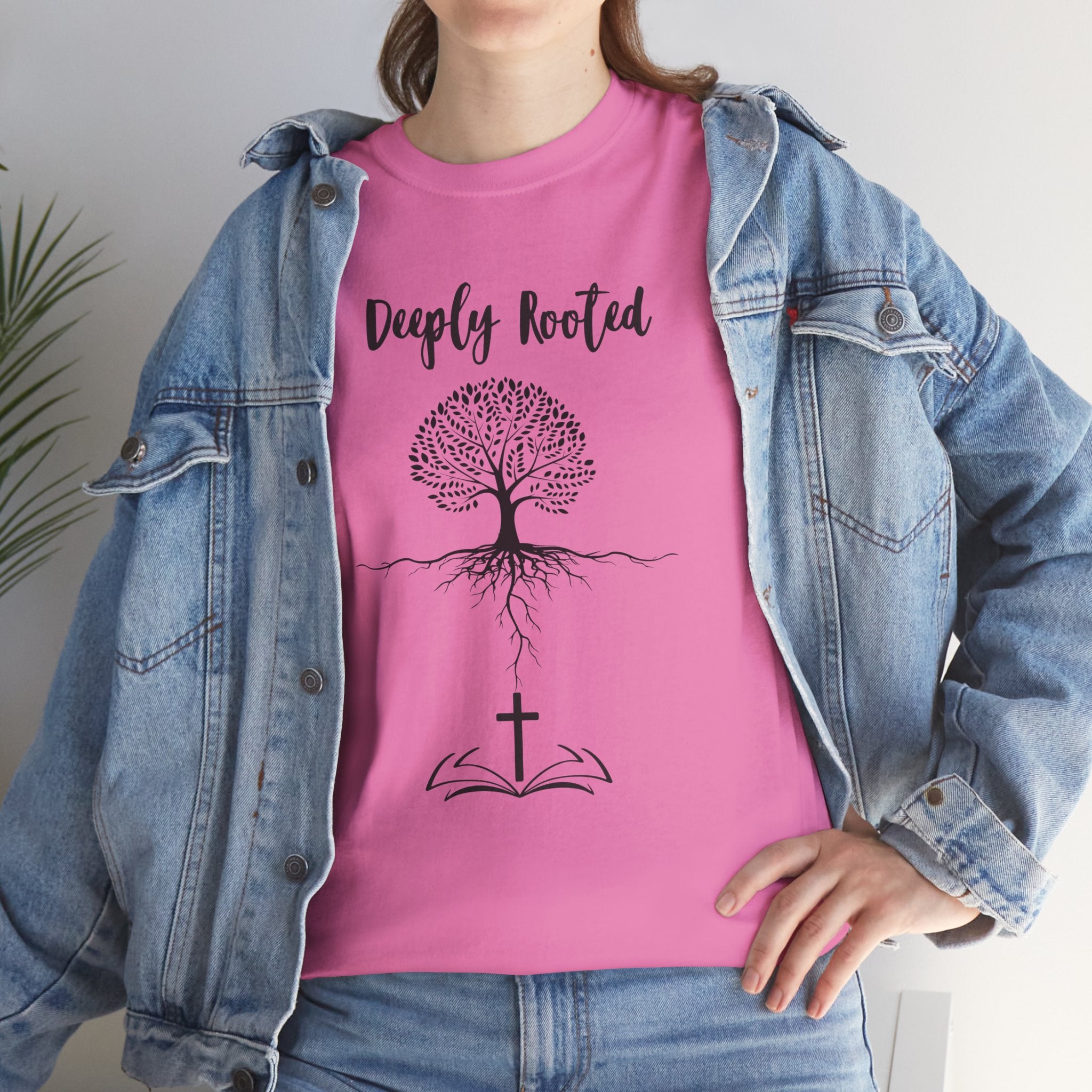 Deeply Rooted Unisex Heavy Cotton Tee - Inspirational Tree Design for Nature Lovers