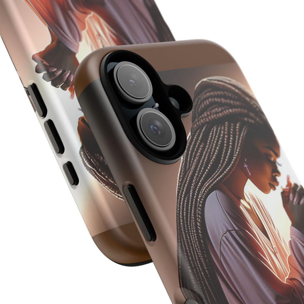 Cell phone case-Woman Praying-Spiritual Prayer Phone Case - Tough Cases with Inspirational Design