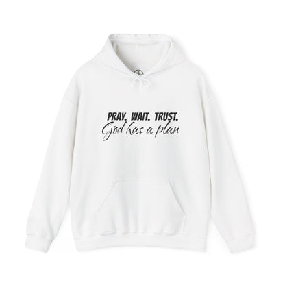 "Pray. Wait. Trust. God Has a Plan"-THE FOG BRAND Hooded Sweatshirt -
