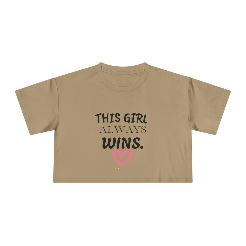 'This Girl Always Wins'-Faith-Inspired Women's Crop Tee, Motivational T-Shirt, Christian Apparel, Inspirational Gift for her