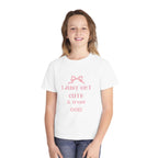 Kid's Youth Tee - I Just Get Cute & Trust God, Cute Motivational Shirt for Kids, Faith-Based Youth Apparel, Birthday Gift, Christian Clothing