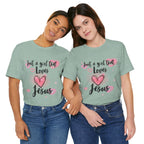 Just a Girl that Love Jesus Tee-For Young Women, Colorful, Religious and Christian t-shirt