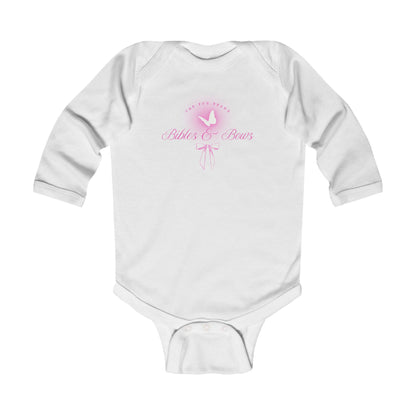 Bibles & Bows Pink/white Butterfly Infant long sleeve Bodysuit - Cute Baby Gift, Newborn Clothing, Baby Shower Present, Toddler Outfit,