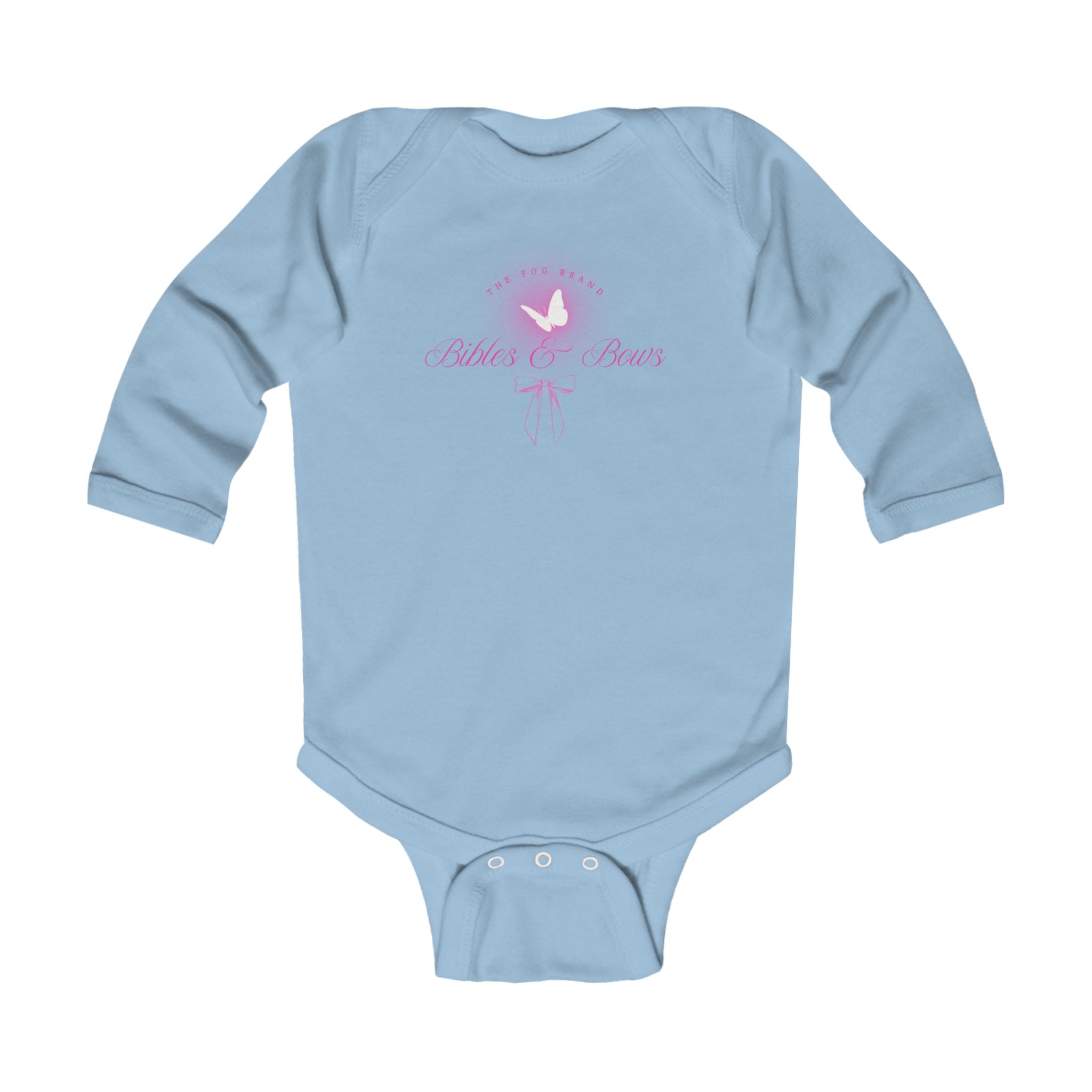 Toddler Bibles & Bows Pink/white Butterfly Infant long sleeve Bodysuit - Cute Baby Gift, Newborn Clothing, Baby Shower Present, Toddler Outfit,
