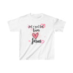 Kids Just a Girl That  Loves Jesus Tee - Heart Design for Christian Children