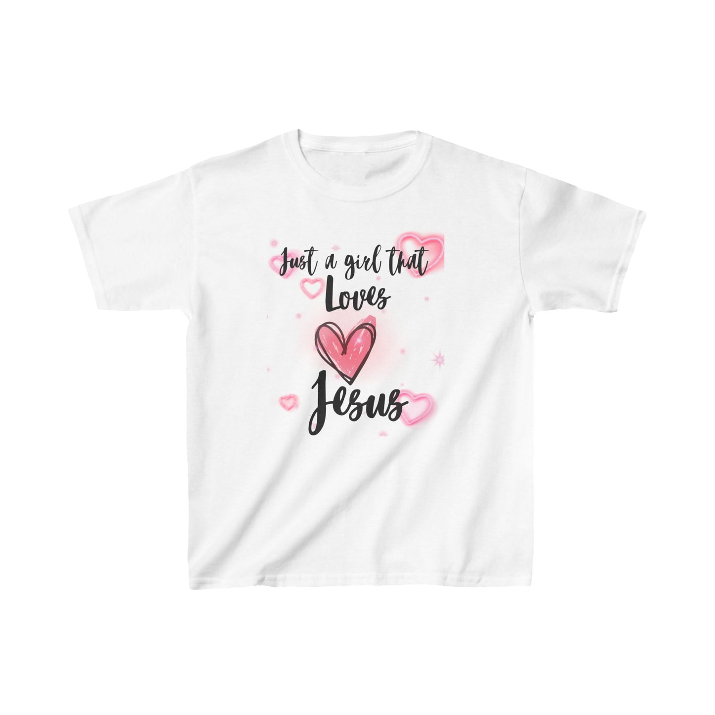 Kids Just a Girl That  Loves Jesus Tee - Heart Design for Christian Children