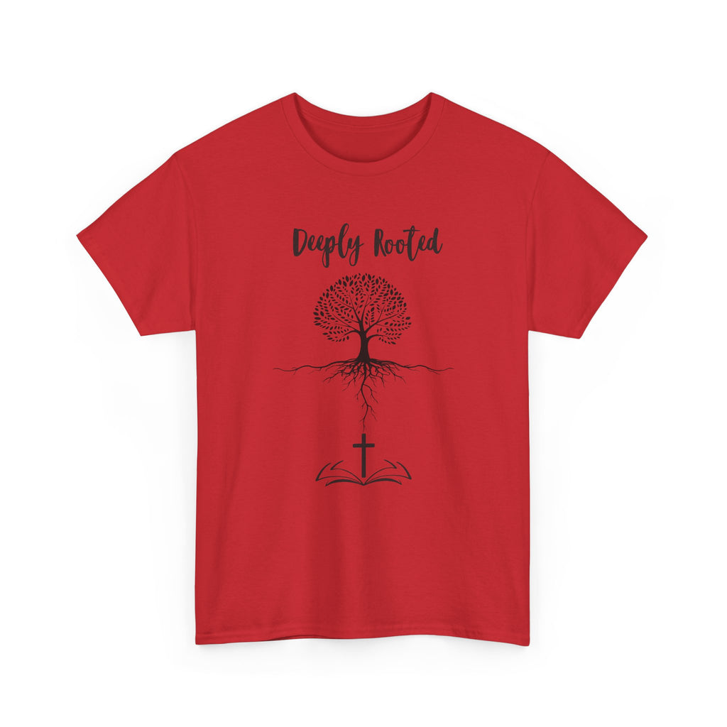 Deeply Rooted Unisex Heavy Cotton Tee - Inspirational Tree Design for Nature Lovers