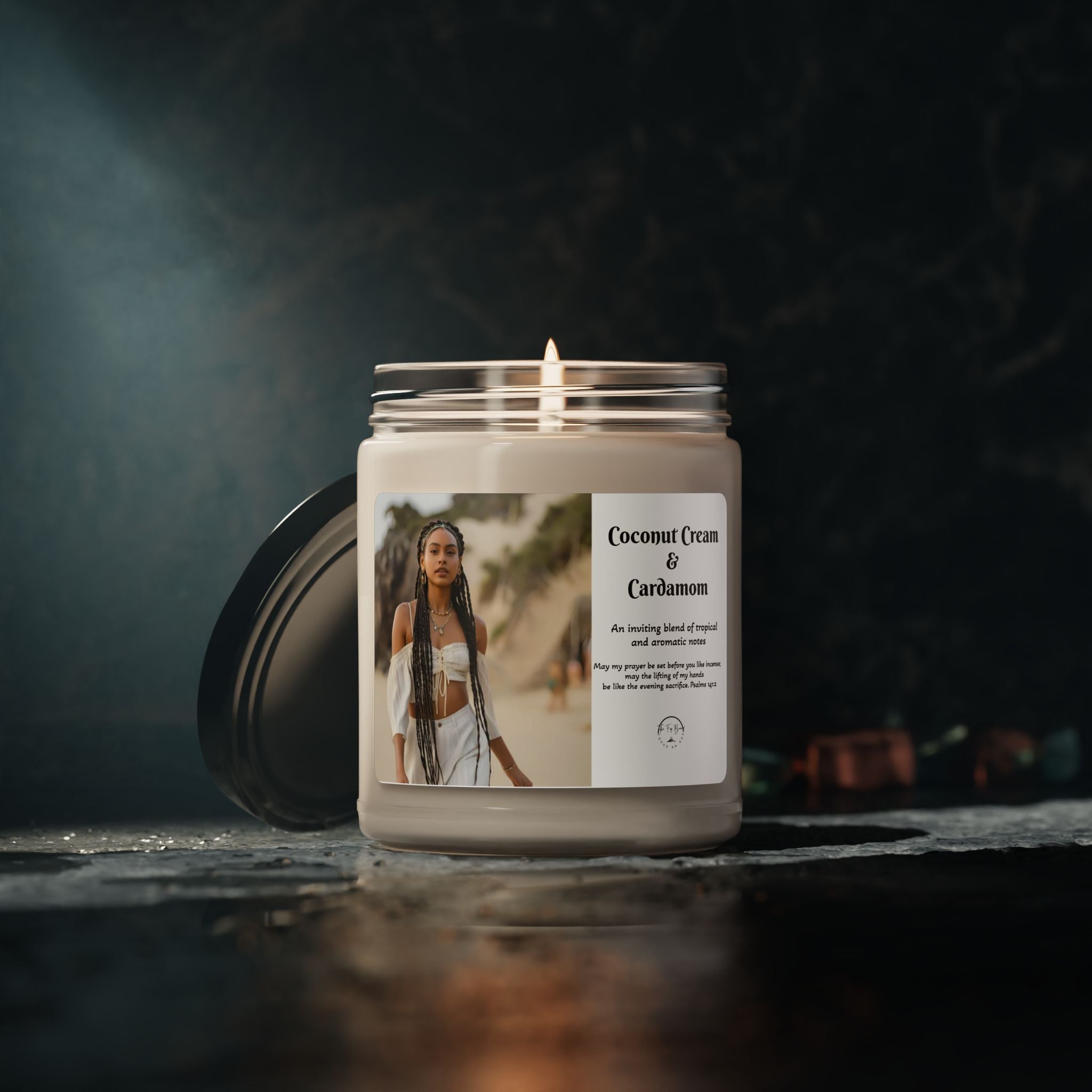 Soy Candle-Sea Salt and Orchid, or Coconut & Cardamom 9 oz soy scented candle