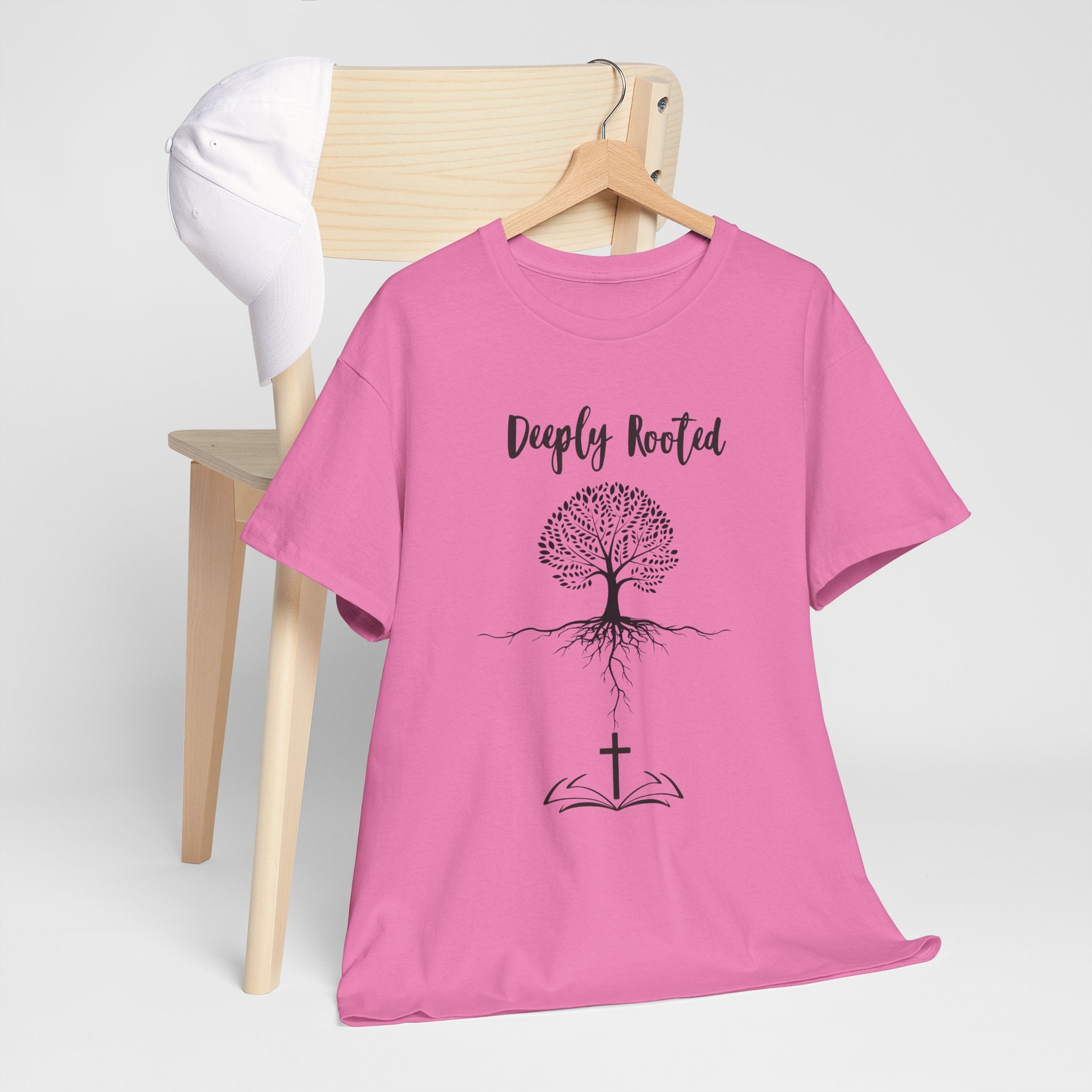 Deeply Rooted Unisex Heavy Cotton Tee - Inspirational Tree Design for Nature Lovers