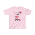 Kids Just a Girl That  Loves Jesus Tee - Heart Design for Christian Children