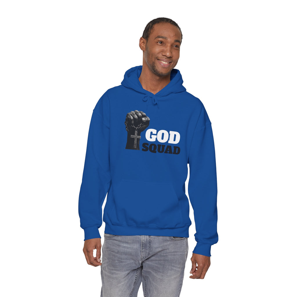 GOD SQUAD by The FOG BRAND- Unisex Hooded Sweatshirt with scripture-Spiritual Gift, Cozy Lounge Wear, Inspirational Apparel, Christian Apparel