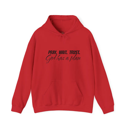 "Pray. Wait. Trust. God Has a Plan"-THE FOG BRAND Hooded Sweatshirt -