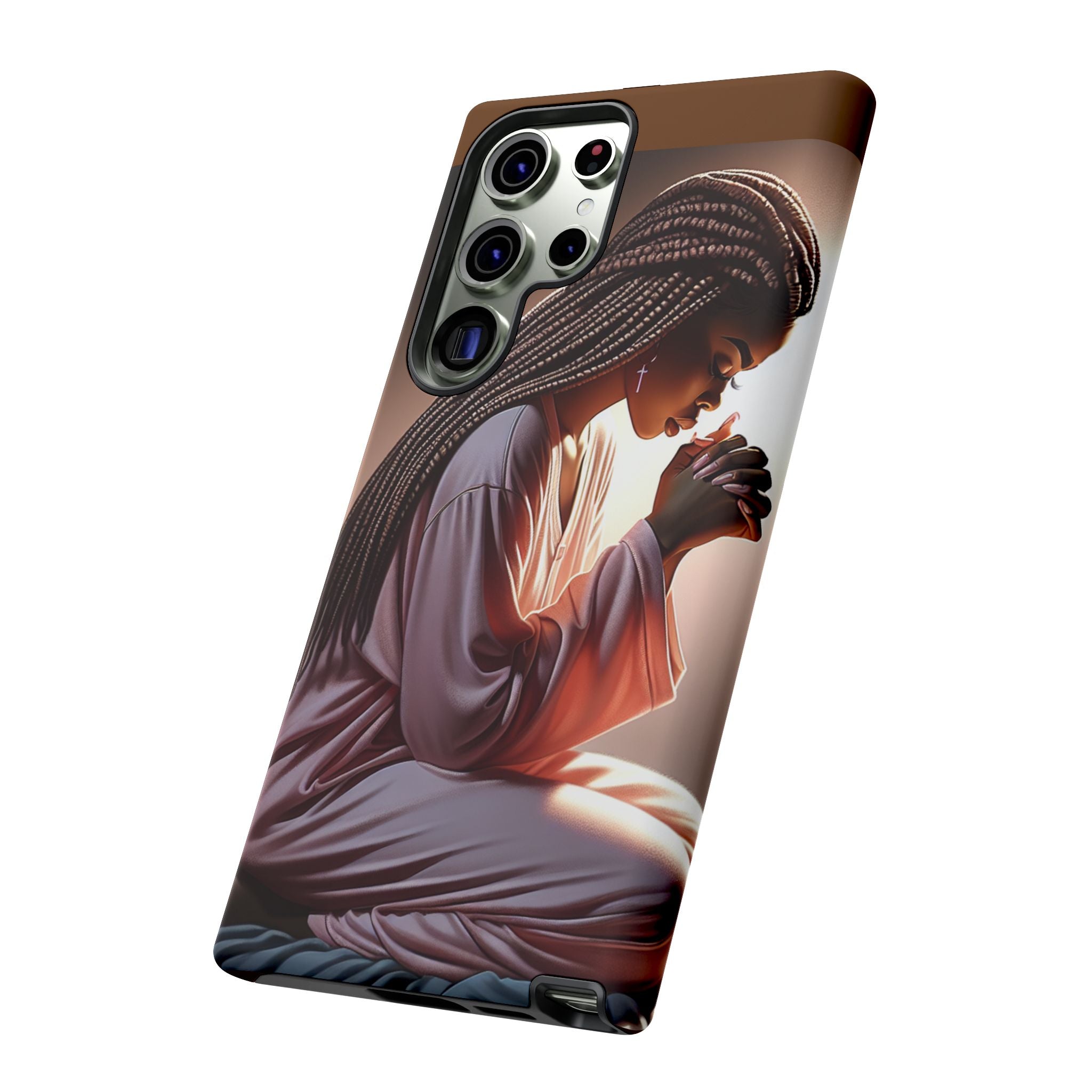 Cell phone case-Woman Praying-Spiritual Prayer Phone Case - Tough Cases with Inspirational Design