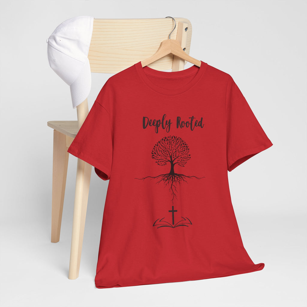 Deeply Rooted Unisex Heavy Cotton Tee - Inspirational Tree Design for Nature Lovers
