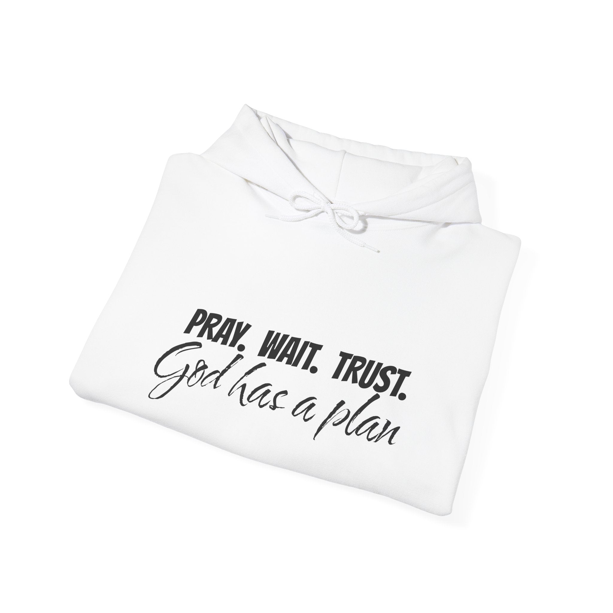 "Pray. Wait. Trust. God Has a Plan"-THE FOG BRAND Hooded Sweatshirt -