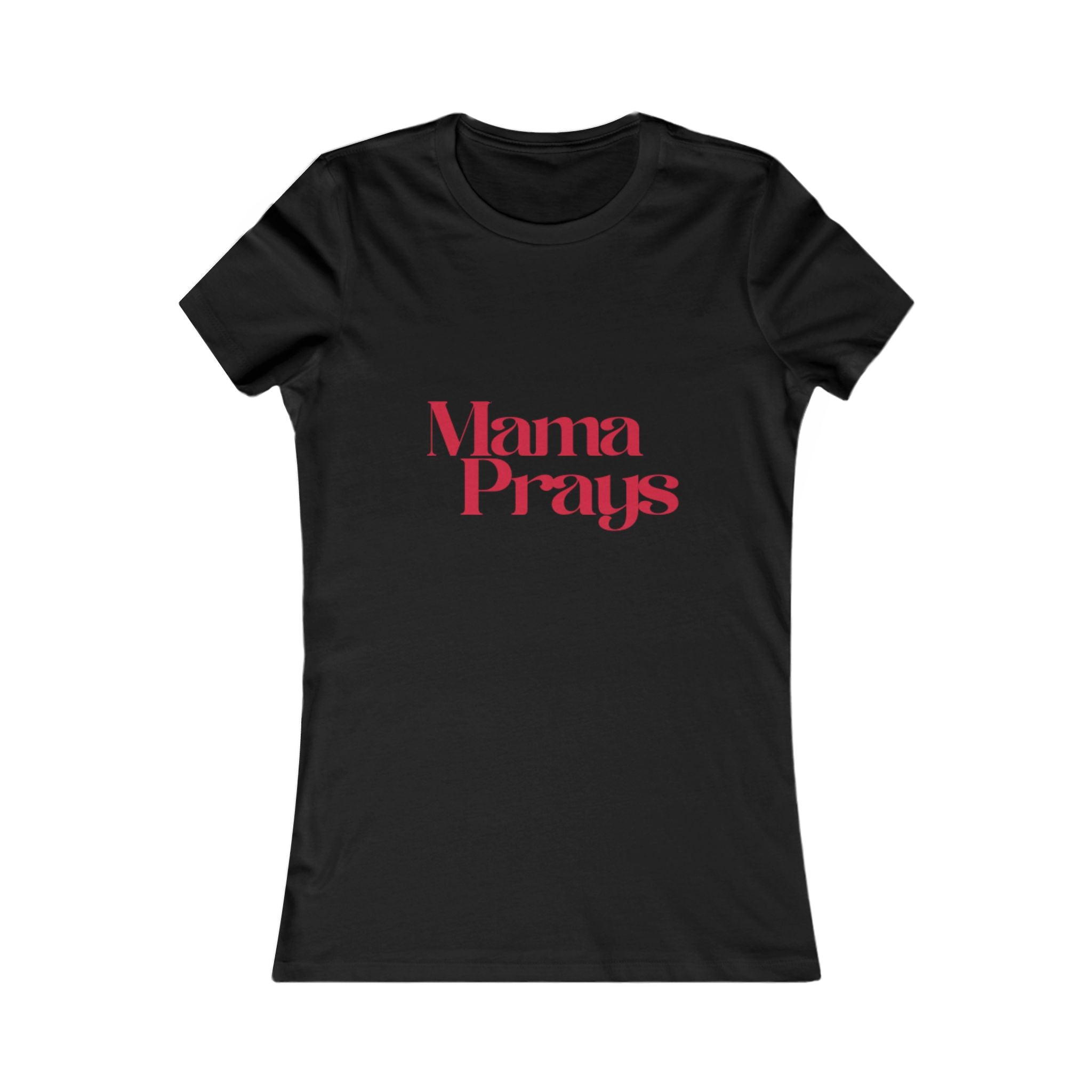 This Mama Prays Women's Tee /RED - Inspirational Gift for Moms, Mother's Day Shirt, Faith-Based Apparel