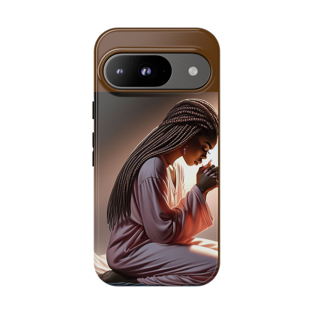 Cell phone case-Woman Praying-Spiritual Prayer Phone Case - Tough Cases with Inspirational Design