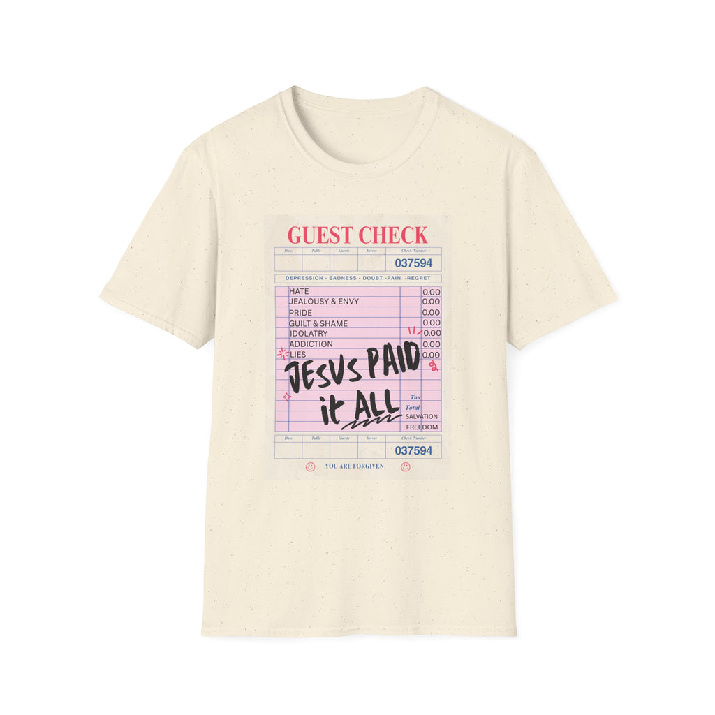 Jesus Paid It All Guest Check T-Shirt