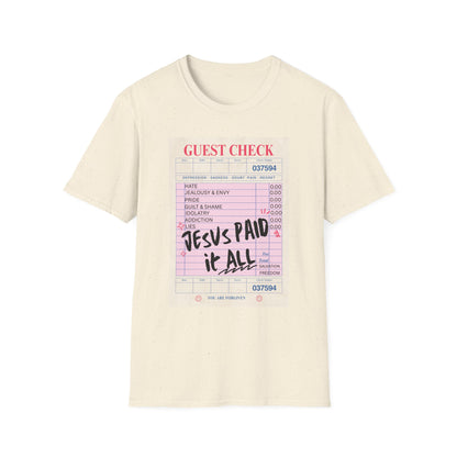 Jesus Paid It All Guest Check T-Shirt