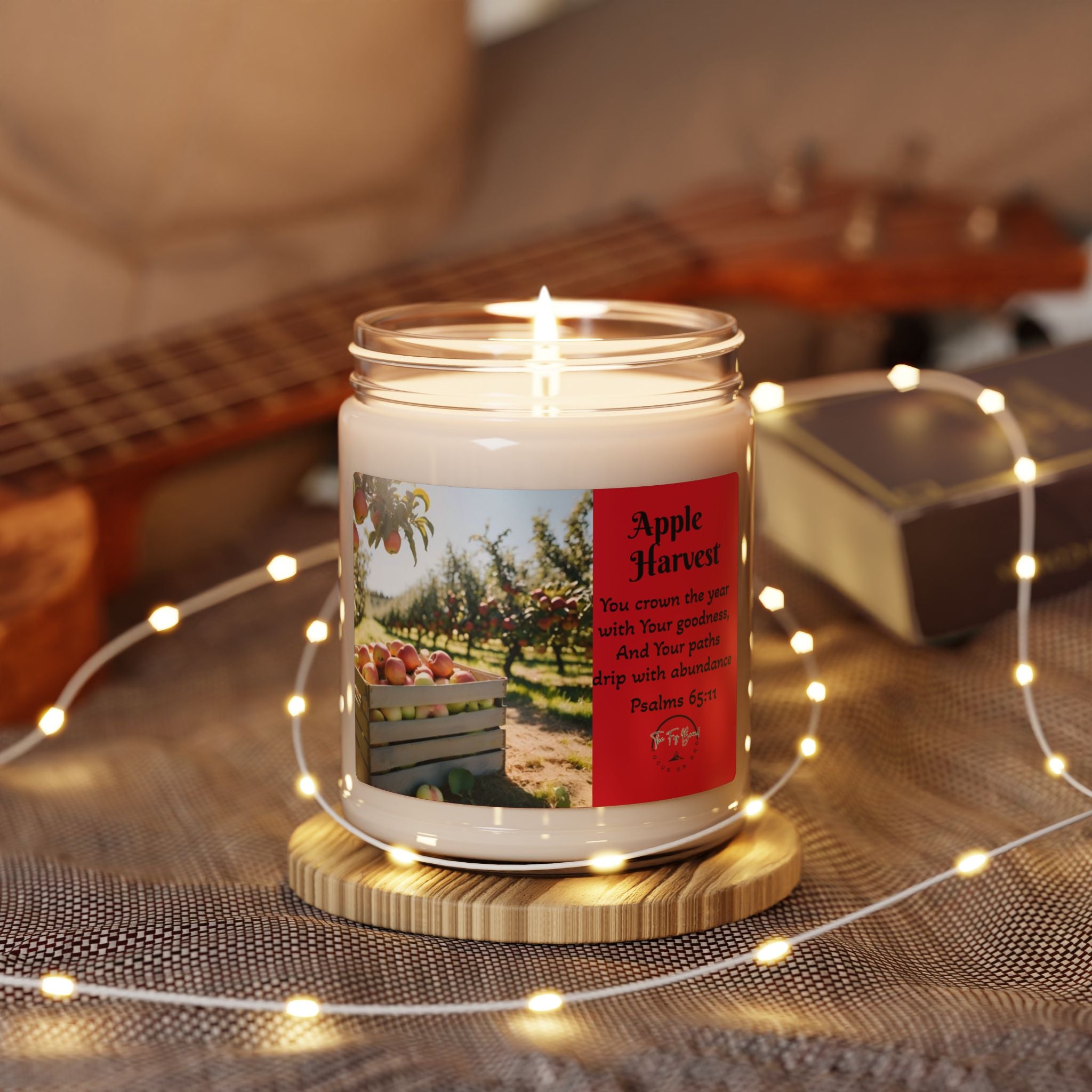Soy Candle-Apple Harvest Scented-9oz with bible verse