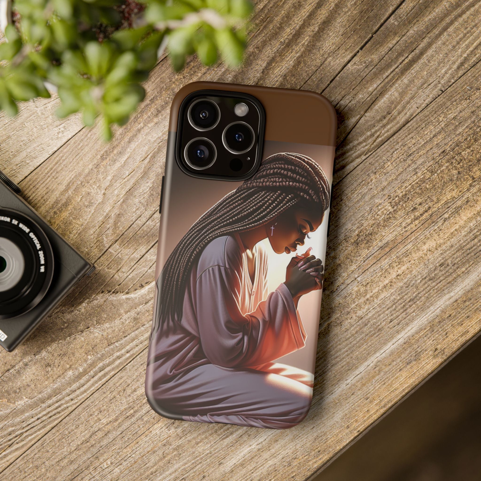 Cell phone case-Woman Praying-Spiritual Prayer Phone Case - Tough Cases with Inspirational Design