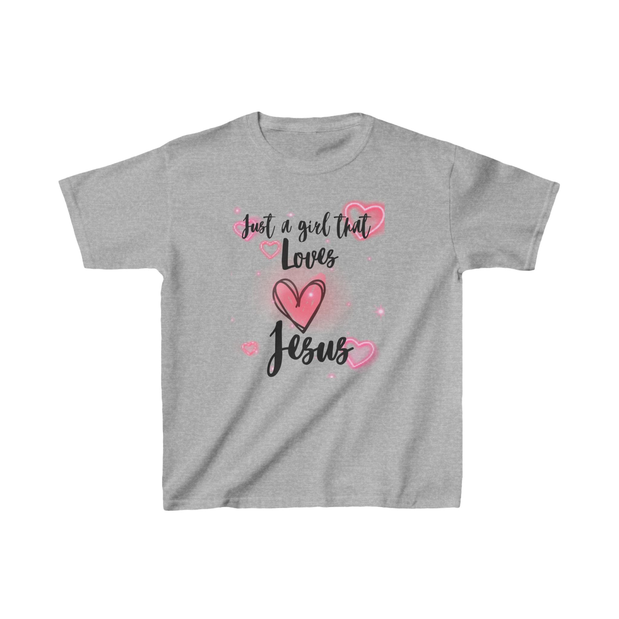 Kids Just a Girl That  Loves Jesus Tee - Heart Design for Christian Children