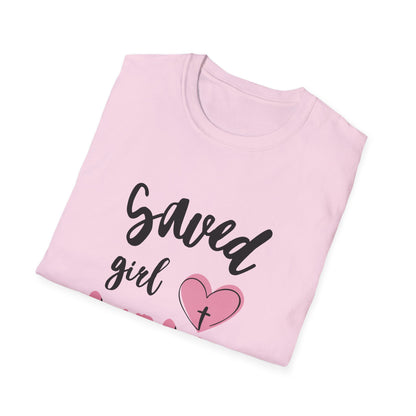 Saved Girl Mom Unisex Softstyle T-Shirt - Cute Faith-Inspired Tee for Mothers