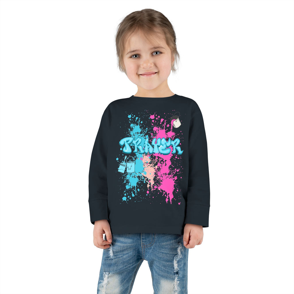 Toddler Long Sleeve Tee with Playful Spill N Splash Paint Design