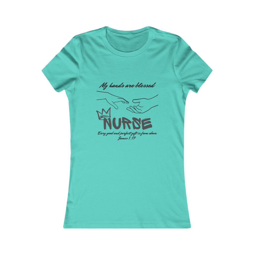Nurse Blessed Hands tee by THE FOG BRAND -Women's Favorite Tee-Inspirational Christian T-Shirt , Professional Career