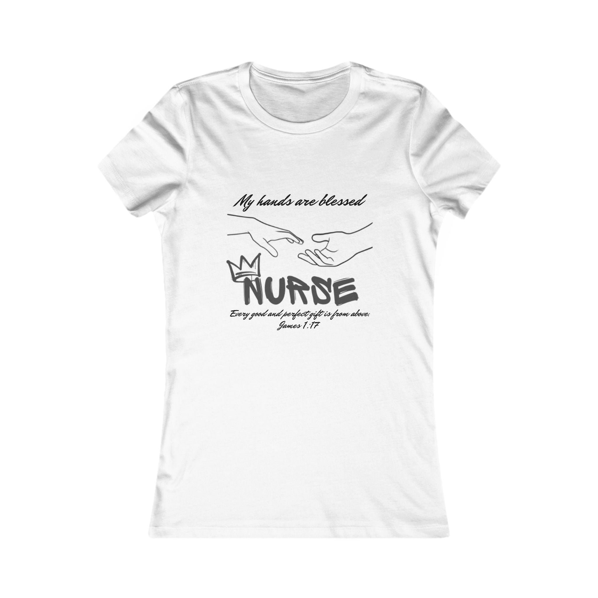 Nurse Blessed Hands tee by THE FOG BRAND -Women's Favorite Tee-Inspirational Christian T-Shirt , Professional Career