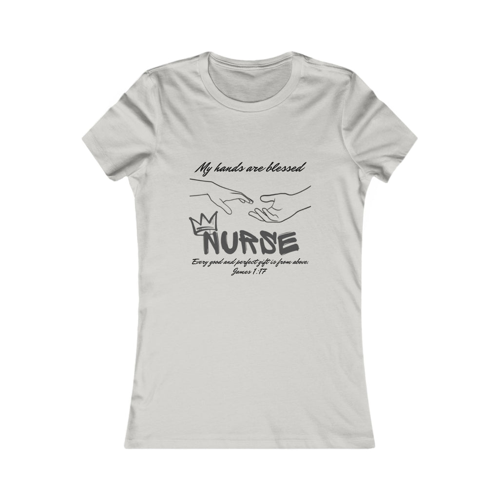 Nurse Blessed Hands tee by THE FOG BRAND -Women's Favorite Tee-Inspirational Christian T-Shirt , Professional Career