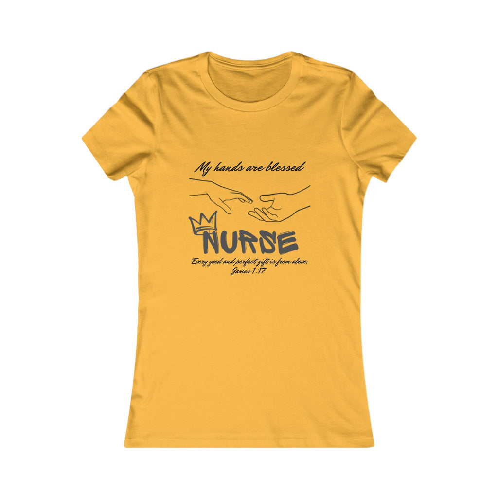 Nurse Blessed Hands tee by THE FOG BRAND -Women's Favorite Tee-Inspirational Christian T-Shirt , Professional Career