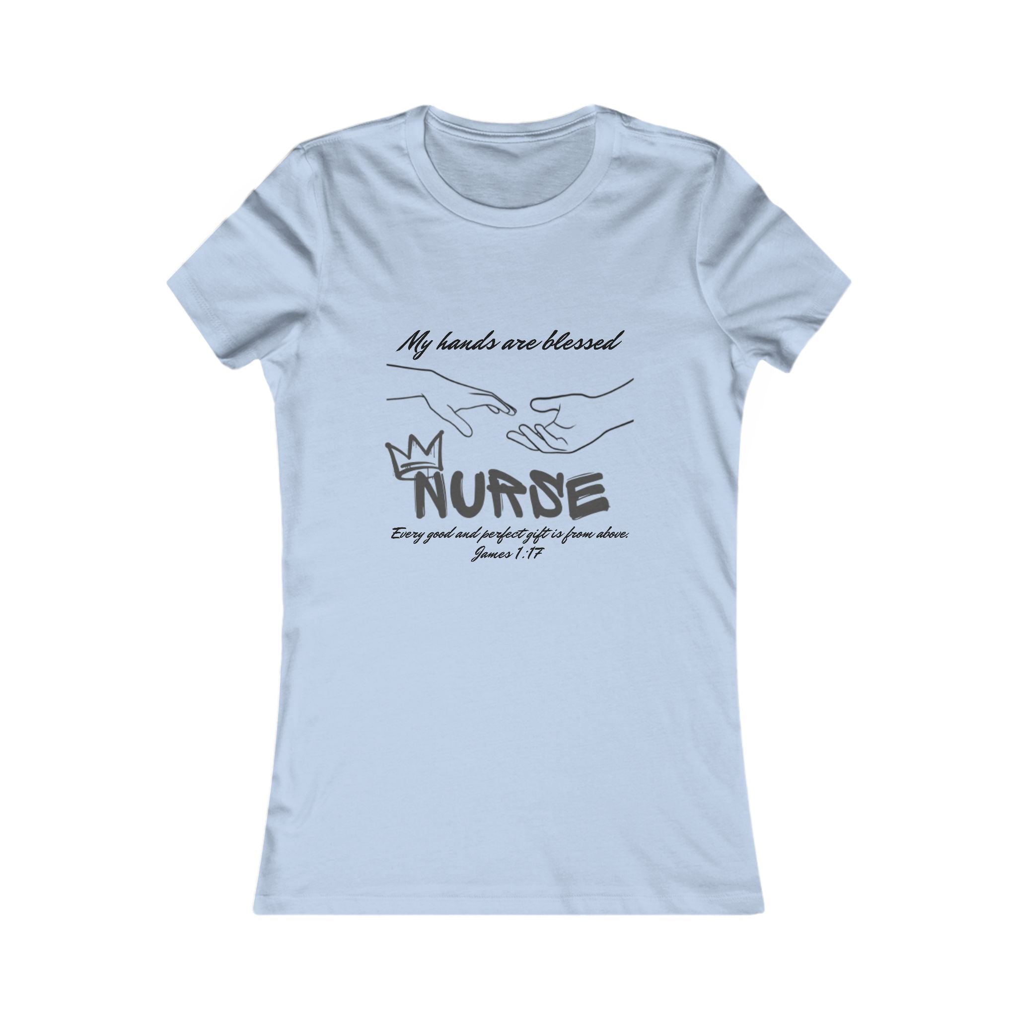 Nurse Blessed Hands tee by THE FOG BRAND -Women's Favorite Tee-Inspirational Christian T-Shirt , Professional Career