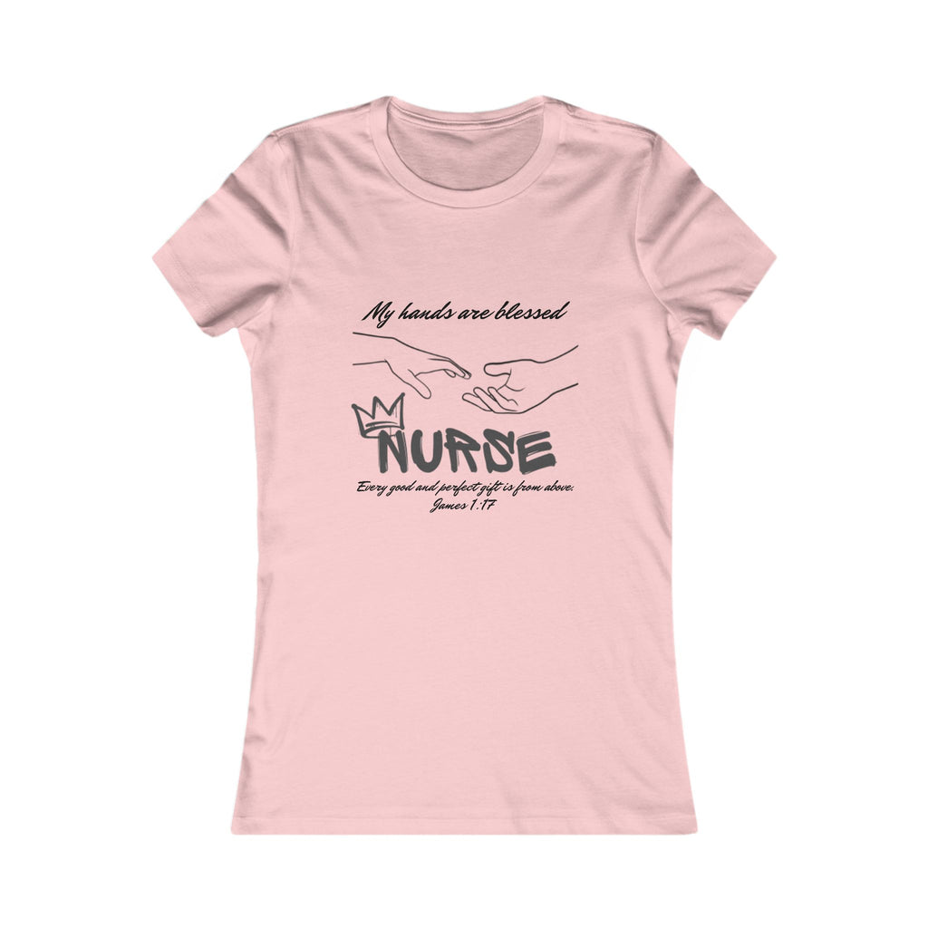 Nurse Blessed Hands tee by THE FOG BRAND -Women's Favorite Tee-Inspirational Christian T-Shirt , Professional Career