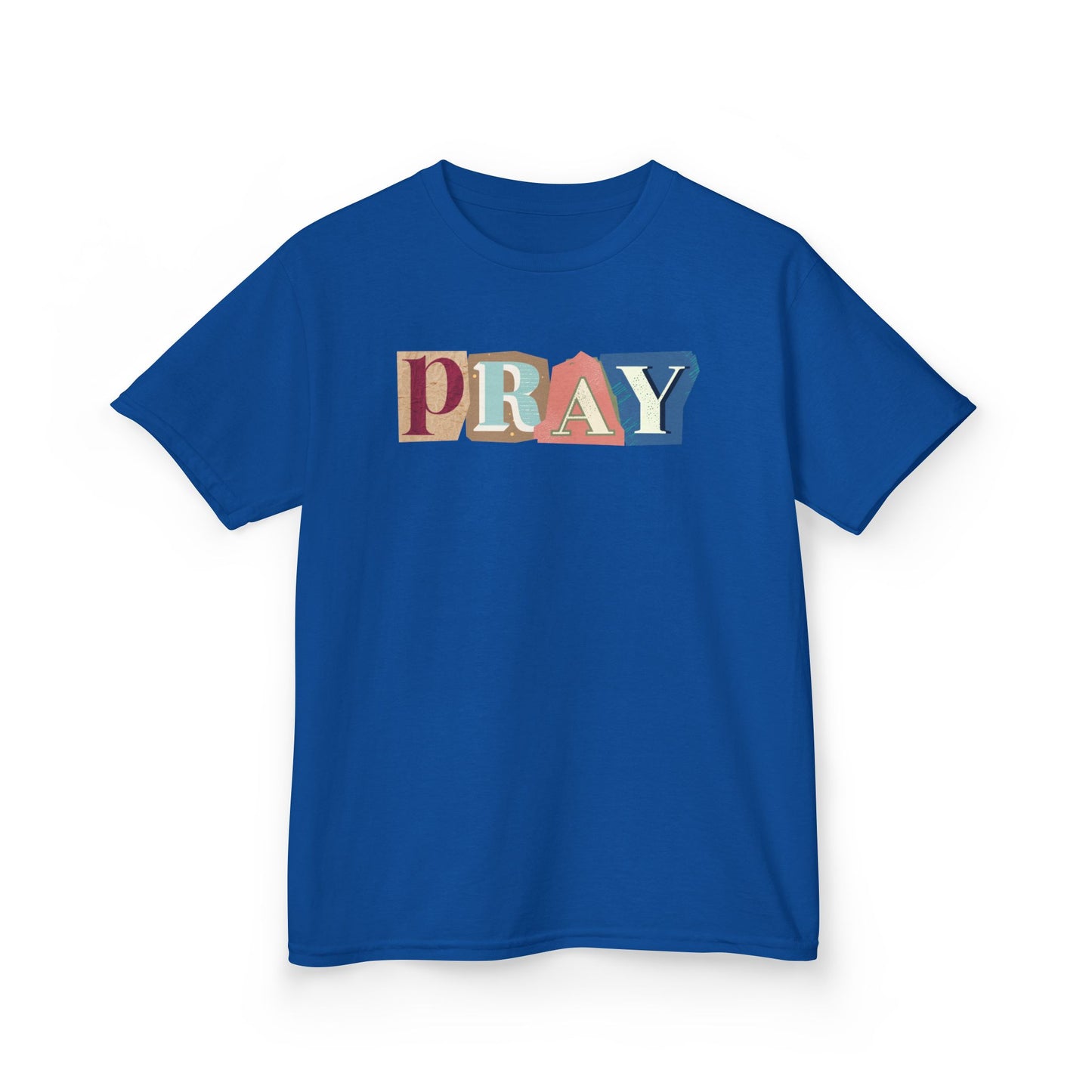 Pray-kids block letters Heavy Cotton Tee - Inspirational Youth T-Shirt