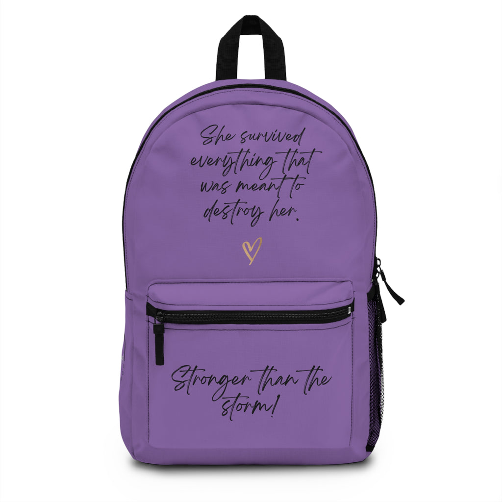 Backpack-She Survived Everything That Was Meant to Destroy Her Backpack — Inspirational Women’s Purple Backpack
