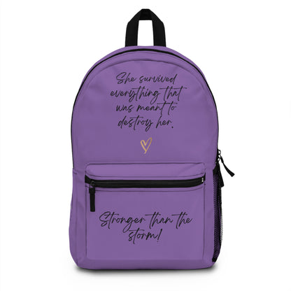 She Survived Everything That Was Meant to Destroy Her Backpack — Inspirational Women’s Purple Backpack