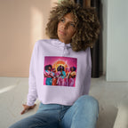 God Squad by THE FOG BRAND-Vibrant Crop Hoodie, Trendy Religious Streetwear, Christian Fashion, Pink, Gift for Her
