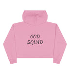 God Squad by THE FOG BRAND-Vibrant Crop Hoodie, Trendy Religious Streetwear, Christian Fashion, Pink, Gift for Her