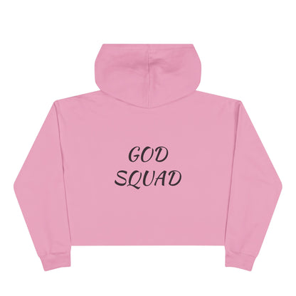 God Squad by THE FOG BRAND-Vibrant Crop Hoodie, Trendy Religious Streetwear, Christian Fashion, Pink, Gift for Her