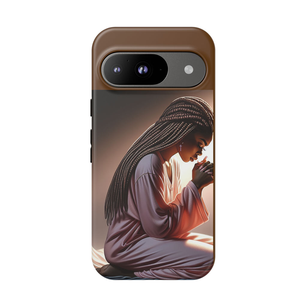 Cell phone case-Woman Praying-Spiritual Prayer Phone Case - Tough Cases with Inspirational Design