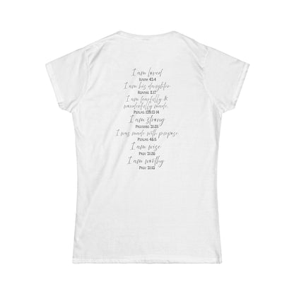 Women's Inspirational Bible Verse Tee, Softstyle T-Shirt, Faith-Based Gift, Christian Apparel, Spiritual Wear,