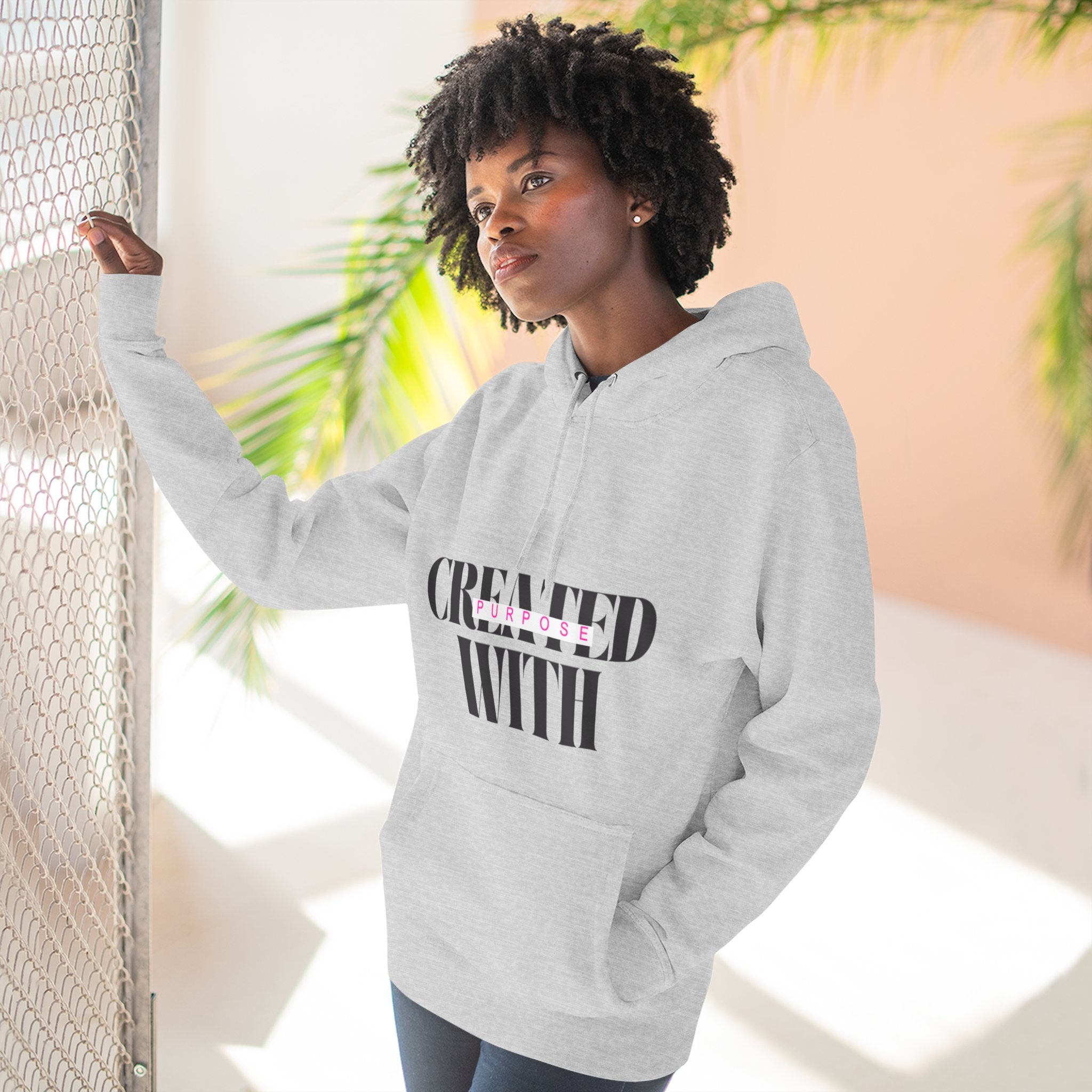Created With Purpose Hoodie — Inspirational Faith Graphic Hoodie