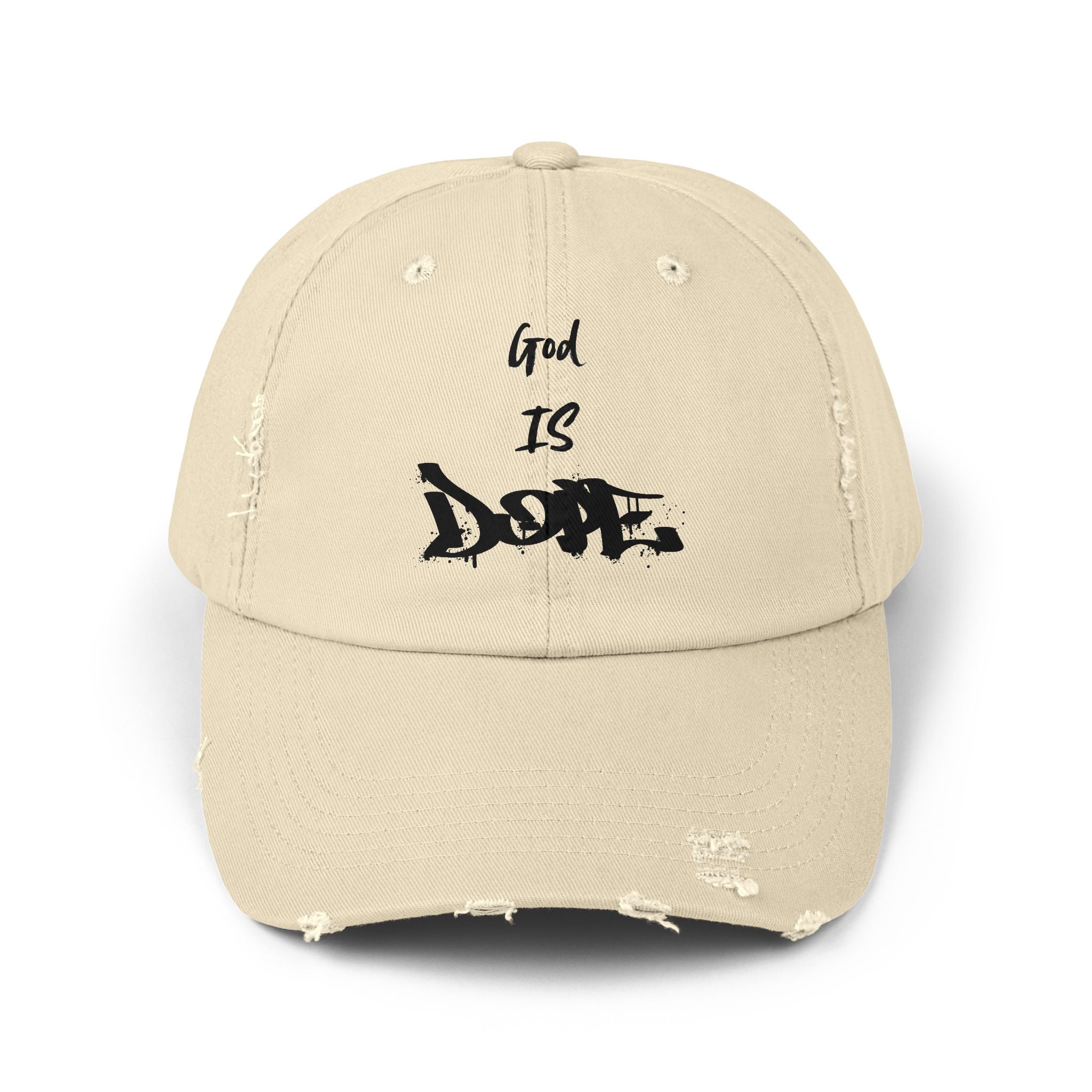 'God Is Dope'- Unisex Distressed Cap, Casual Hat