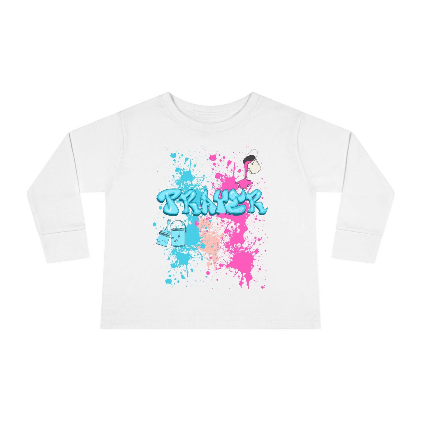 Toddler Long Sleeve Tee with Playful Spill N Splash Paint Design