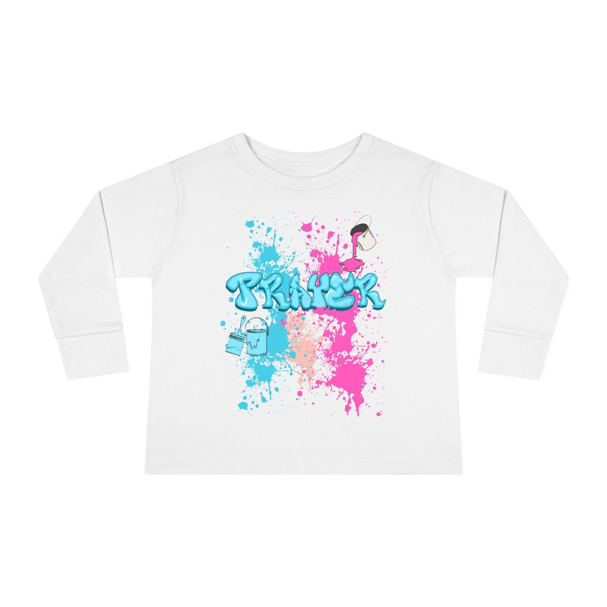 Toddler Long Sleeve Tee with Playful Spill N Splash Paint Design