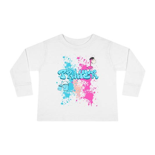 Toddler Long Sleeve Tee with Playful Spill N Splash Paint Design